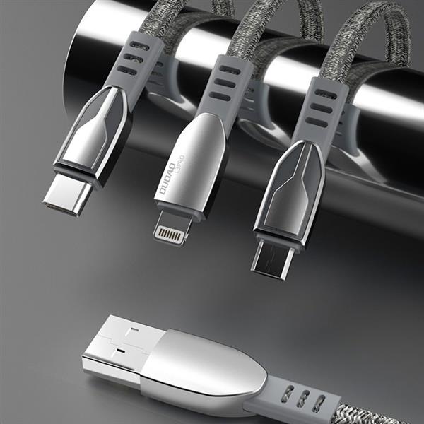 Dudao kabel pleciony USB - micro USB 5 A 1 m szary (L3PROM gray)-2183245