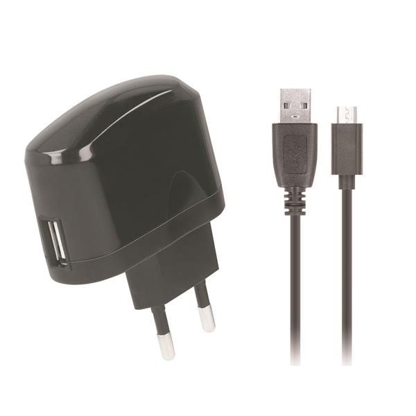 Ładowarka sieciowa SETTY USB 1A + kabel micro USB czarna-1172885