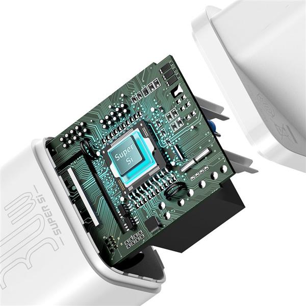 Baseus Super Si 1C szybka ładowarka USB Typ C 30W Power Delivery Quick Charge biały (CCSUP-J02)-2207893
