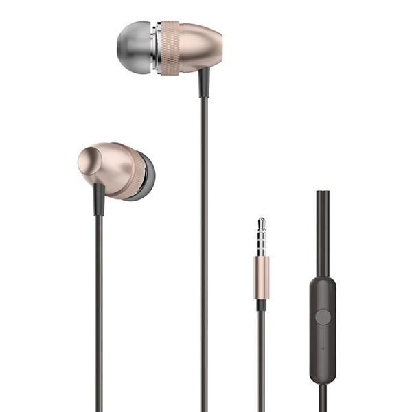 Dudao przewodowe słuchawki dokanałowe zestaw słuchawkowy ze złączem 3,5 mm mini jack złoty (X2Pro gold)-2171062