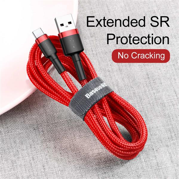 Baseus kabel Cafule USB - USB-C 0,5 m 3A czerwony-2078640