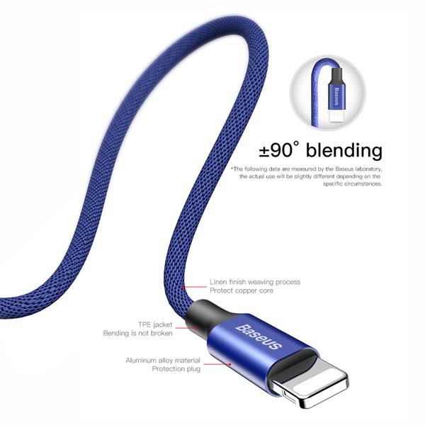 Baseus kabel Yiven USB - Lightning 1,8 m 2A niebieski-2053693