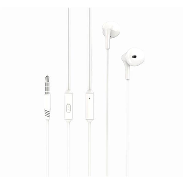 XO Słuchawki przewodowe EP39 jack 3,5mm douszne białe-2058098
