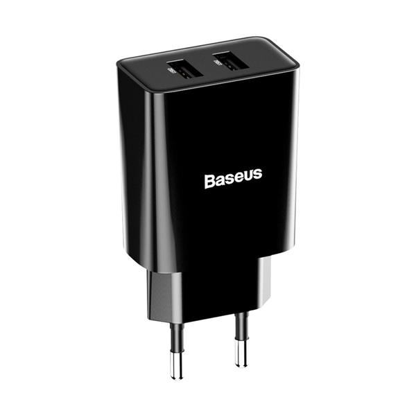 Baseus ładowarka sieciowa 2x USB 2.1A 10,5W czarny (CCFS-R01)-2149112