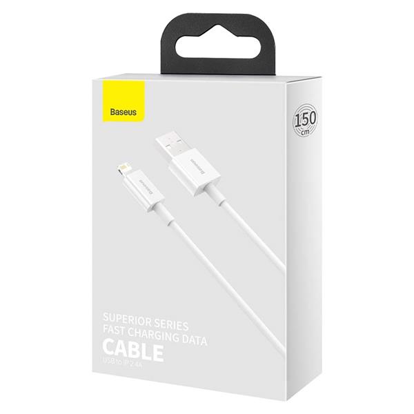 Baseus kabel Superior USB - Lightning 1,5 m 2,4A biały-2071906