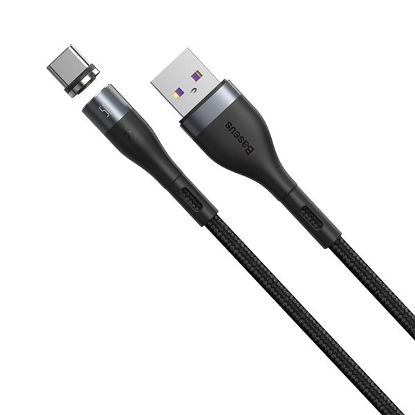 Baseus kabel magnetyczny Zinc USB - USB-C 1,0 m 5A szaro-czarny-2099702