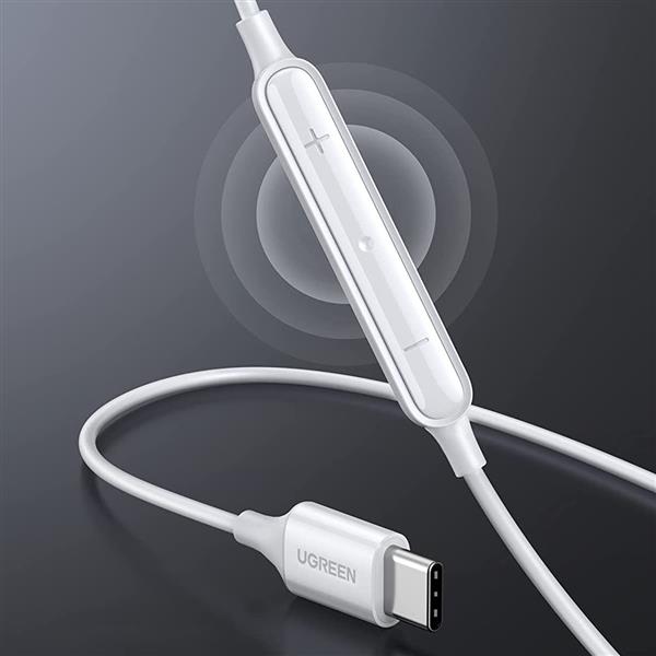 Ugreen douszne słuchawki USB Typ C z pilotem i mikrofonem biały (EP101 60700)-2209484