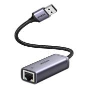 Ugreen zewnętrzna karta sieciowa RJ45 - USB 3.2 Gen 1 (1000 Mbps / 1 Gbps) Gigabit Ethernet szary (CM483 40321)