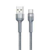Remax kabel USB - USB Typ C 2,4 A 1 m do ładowania przesyłania danych srebrny (RC-124a silver)