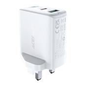 Acefast szybka ładowarka sieciowa USB / USB Typ C 32W Power Delivery wtyczka UK biały (A8 UK white)
