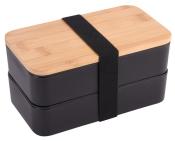 Lunch box DOUBLE LEVEL, czarny