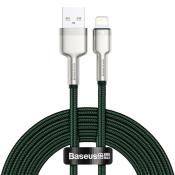 Baseus Cafule Metal Data kabel USB - Lightning 2,4 A 2 m zielony (CALJK-B06)
