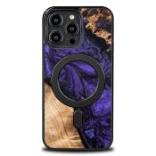 Etui z drewna i żywicy na iPhone 14 Pro Max MagSafe Bewood Unique Violet - fioletowo-czarne