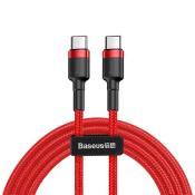 Baseus Cafule Cable wytrzymały nylonowy kabel przewód USB-C PD / USB-C PD PD2.0 60W 20V 3A QC3.0 1M czerwony (CATKLF-G09)