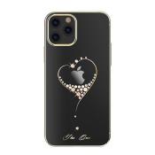 Kingxbar Wish Series etui ozdobione oryginalnymi Kryształami Swarovskiego iPhone 12 mini złoty