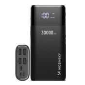 Wozinsky powerbank 30000mAh Li-Ion 4 x USB z wyświetlaczem LCD 2 A czarny (WPB-001BK)