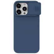 Silikonowe etui Nillkin CamShield Silky Silicone Case do iPhone 15 Pro z osłoną na aparat - ciemnoniebieski
