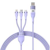 Baseus Flash Series II kabel USB Typ C / USB Typ A - USB Typ C / Lightning / micro USB 100 W 1,2 m fioletowy (CASS030105)