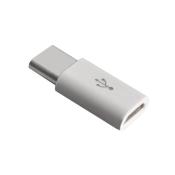Adapter przejściówka z micro USB na USB Type-C biała