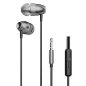 Dudao przewodowe słuchawki dokanałowe zestaw słuchawkowy ze złączem 3,5 mm mini jack szary (X2Pro gray)