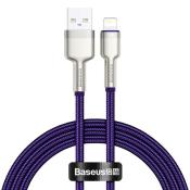 Baseus Cafule Metal Data kabel USB - Lightning 2,4 A 1 m fioletowy (CALJK-A05)