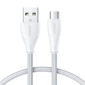 Joyroom kabel USB - micro USB 2.4A Surpass Series do szybkiego ładowania i transferu danych 0,25 m biały (S-UM018A11)