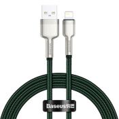 Baseus kabel Cafule Metal USB - Lightning 2,4A 1,0 m zielony