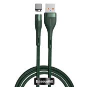 Baseus Zinc magnetyczny kabel USB - USB Typ C (ładowanie 3 A / dane 480 Mbps) Quick Charge AFC 1 m zielony (CATXC-M06)