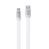 WK Design King Kong 2nd Gen series płaski kabel USB - USB Typ C do szybkiego ładowania / transmisji danych 6A 1,3m biały (WDC-156a)