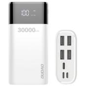 Dudao powerbank 4x USB 30000mAh z wyświetlaczem LCD 3A biały (K8Max white)