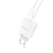 Dudao szybka ładowarka sieciowa EU USB Typ C Power Delivery 18W + kabel przewód USB Typ C / Lightning 1m biały (A8EU + PD cable white)