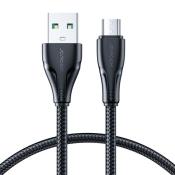 Joyroom kabel USB - micro USB 2.4A Surpass Series do szybkiego ładowania i transferu danych 0,25 m czarny (S-UM018A11)