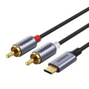 Ugreen kabel przewód audio dźwiękowy USB Typ C (męski) - 2RCA (męski) 1,5m szary (20193 CM451)