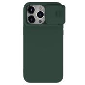 Silikonowe etui Nillkin CamShield Silky Silicone Case do iPhone 15 Pro z osłoną na aparat - zielone