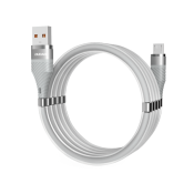 Dudao samoorganizujący magnetyczny kabel przewód USB - micro USB 5 A 1 m szary (L1xsM light gray)