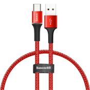 Baseus kabel Halo USB - USB-C 0,25 m 3A czerwony