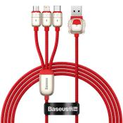 Baseus Year of the Tiger 3w1 kabel USB - Lightning / USB Typ C / micro USB 3,5 A 1,2m czerwony (CASX010009)