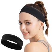 Elastyczna materiałowa opaska na głowę do biegania fitness czarna
