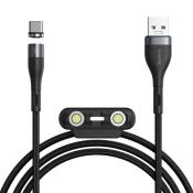 Baseus Zinc 3w1 magnetyczny kabel USB - Lightning / USB Typ C / micro USB (ładowanie 5 A / dane 480 Mbps) 1 m czarno-szary (CA1T3-BG1)