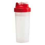 Shaker Muscle Up 600 ml, czerwony/transparentny