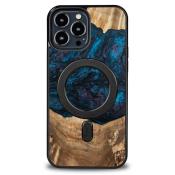 Etui z drewna i żywicy na iPhone 13 Pro Max MagSafe Bewood Unique Neptun - granatowo-czarne