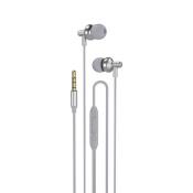 XO słuchawki przewodowe EP35 jack 3,5mm dokanałowe srebrne