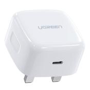 Ugreen ładowarka sieciowa USB Typ C Power Delivery 3.0 Quick Charge 4.0 20W 3A (wtyczka UK) biały (CD137)