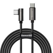 Baseus Legendary kątowy kabel szybkie ładowanie USB Typ C - USB Typ C 100W 5A 2m czarny (CATCS-A01)