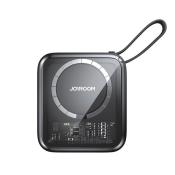 Joyroom powerbank indukcyjny 10000mAh Icy Series 22.5W z wbudowanym kablem USB C czarny (JR-L006)