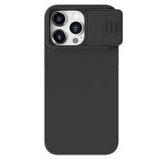Silikonowe etui Nillkin CamShield Silky Silicone Case do iPhone 15 Pro z osłoną na aparat - czarne