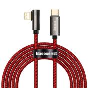 Baseus Legendary kątowy nylonowy kabel przewód USB Typ C - Lightning dla graczy 20W Power Delivery 2m czerwony (CACS000309)