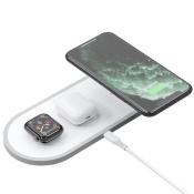 Dudao 3w1 ładowarka bezprzewodowa Qi do telefonu / słuchawek AirPods / Apple Watch 38mm biały (A11 white)