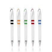 Długopis plastikowy z kolorowymi pierścieniami