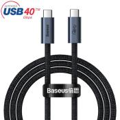 Baseus Flash Series kabel USB4 40Gbps USB Typ C - USB Typ C wideo 8K 60Hz 100W szary (CASS010014)